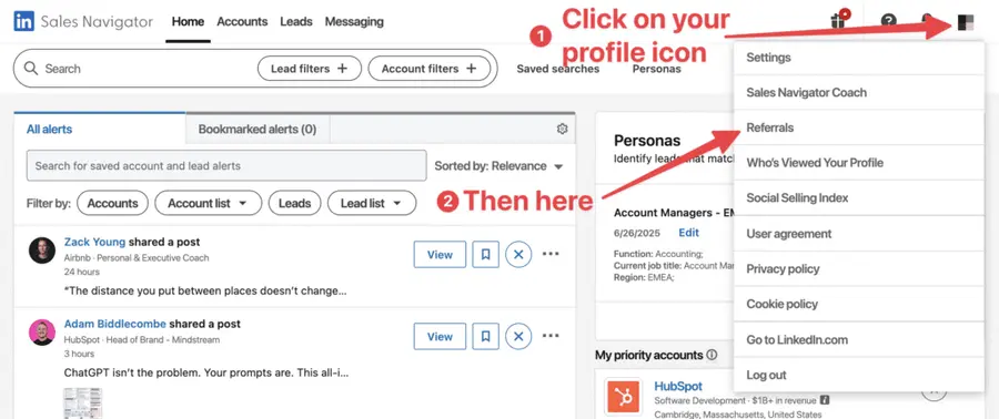 referrals linkedin sales navigator