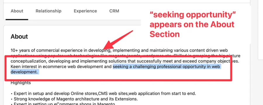 open to work filter on linkedin sales navigator