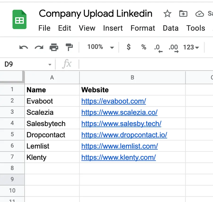 csv linkedin sales navigator