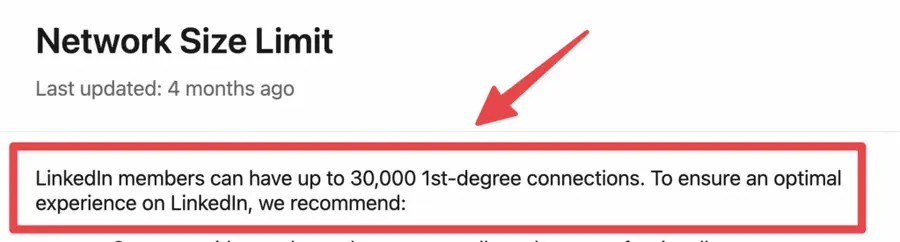 linkedin connections limit 1
