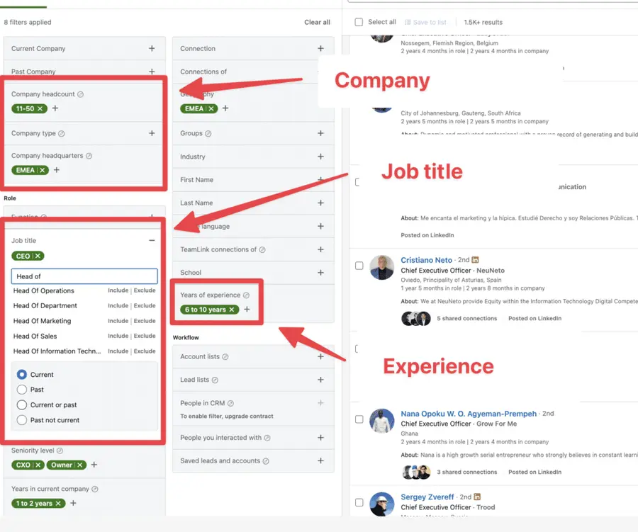 linkedin sales navigator features