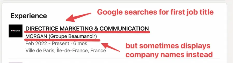 Come funziona la ricerca Google per i profili Linkedin