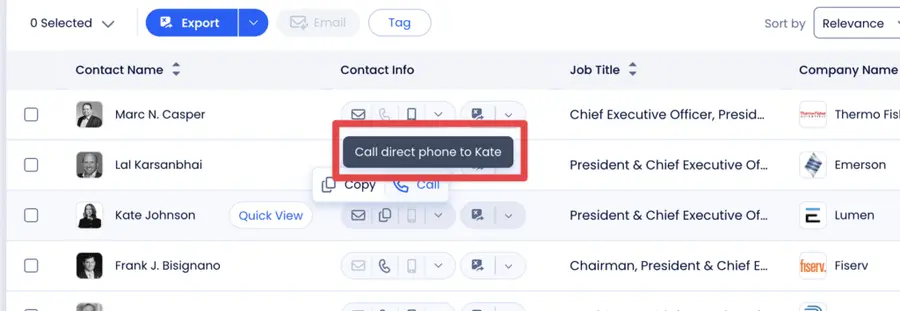 zoominfo direct dials for cold calling