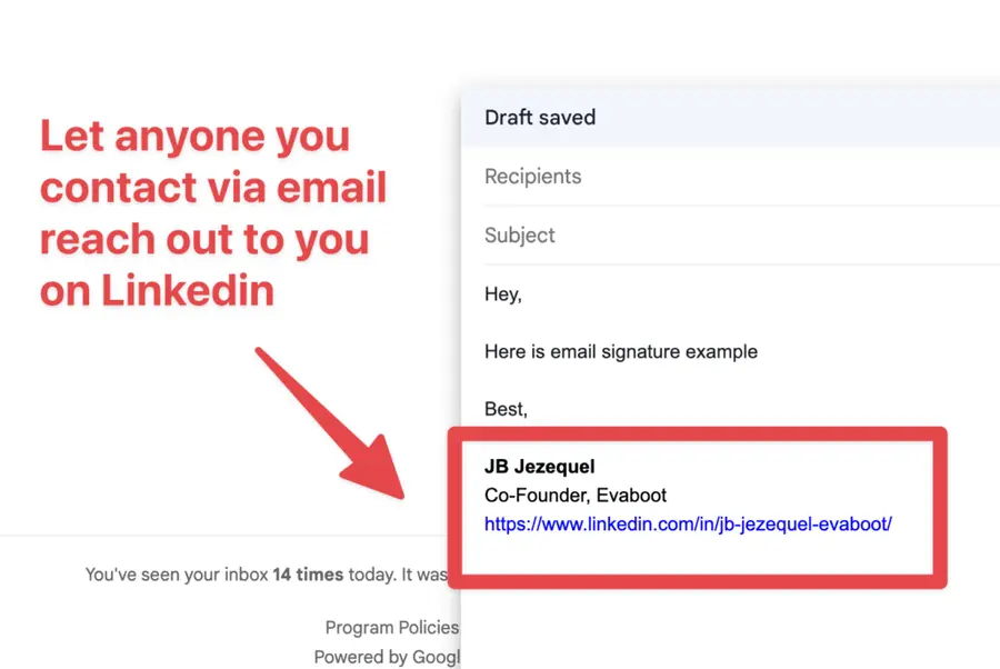 add linkedin url in email signature