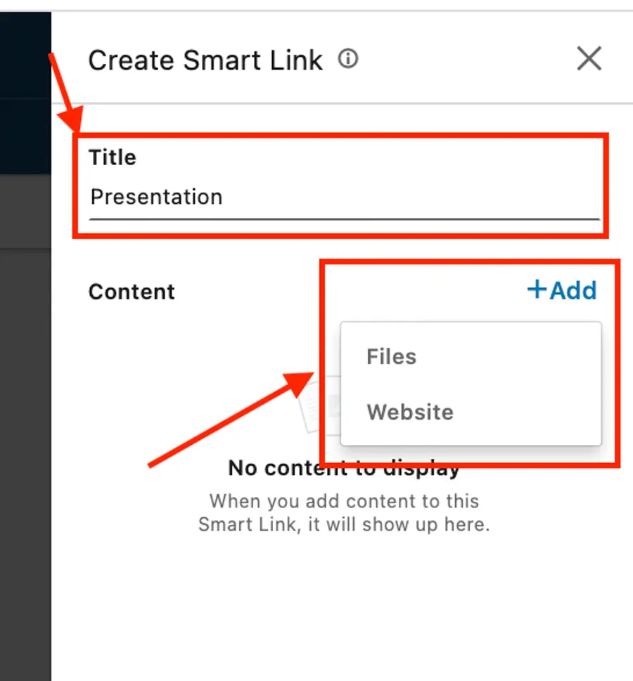 how to add files to sales navigator smart links