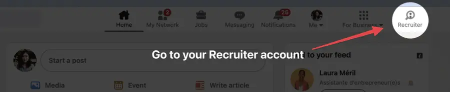 how to enter linkedin recruiter account