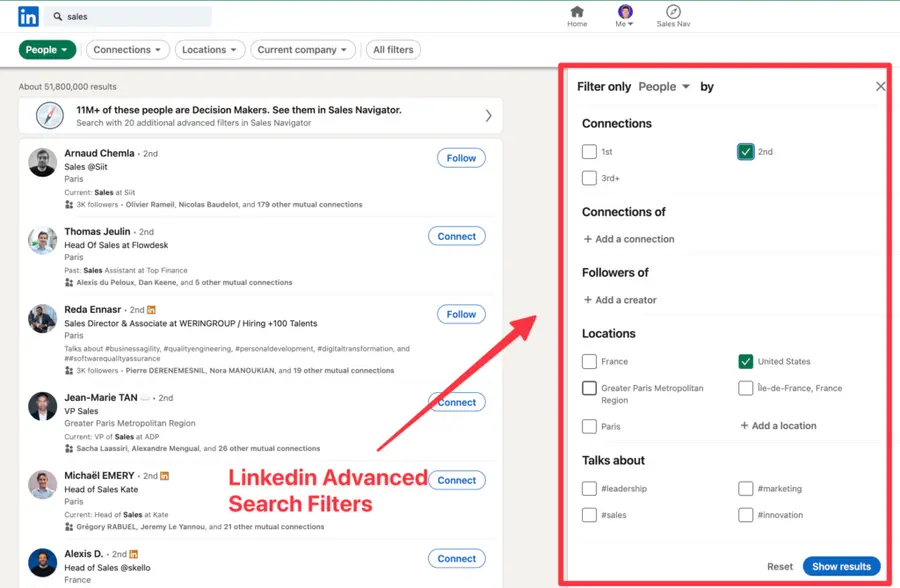 linkedin advanced search