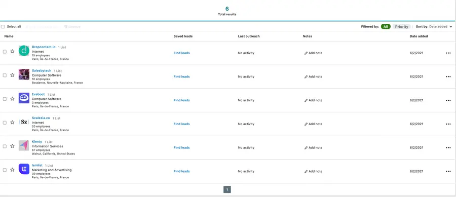 CSV import results sales navigator 