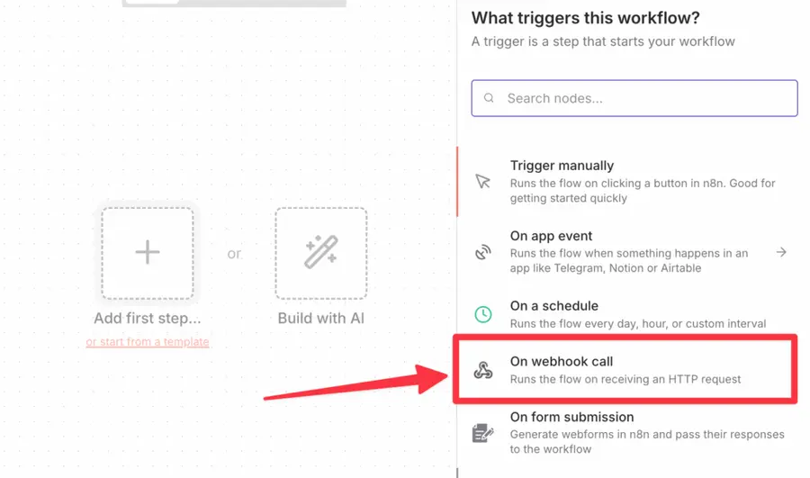 webhook call n8n