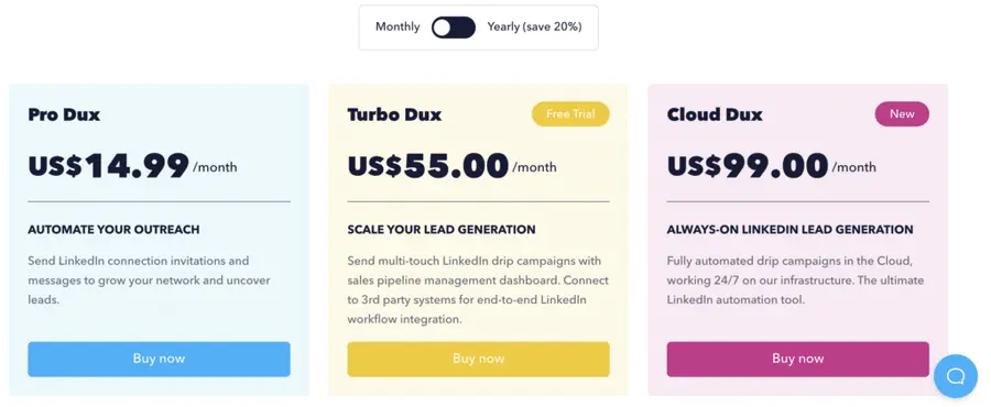 dux soup linkedin scraper pricing