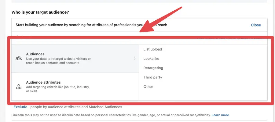 where to upload accounts on linkedin ads