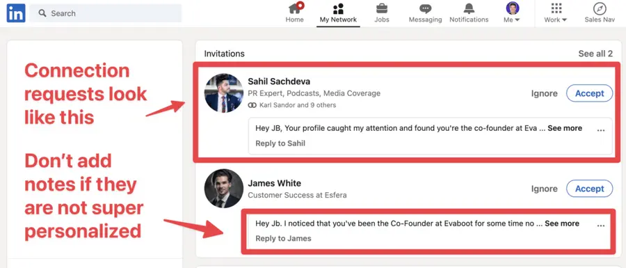 connection request linkedin
