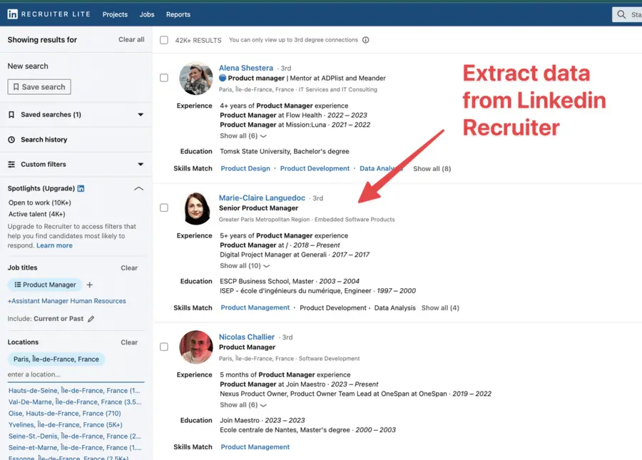 linkedin recruiter scraping