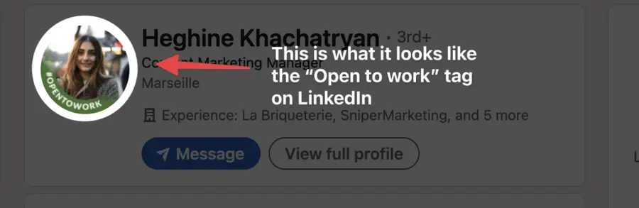 open to work tag linkedin