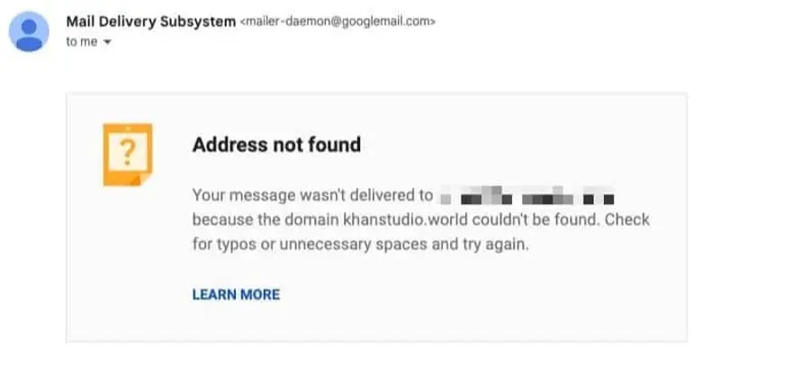 address not found