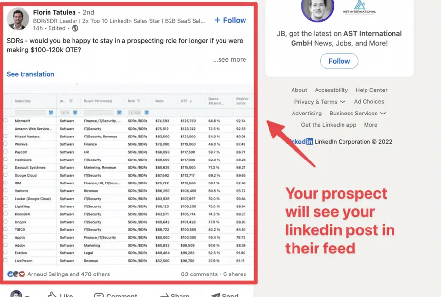 benefício pedido ligação linkedin