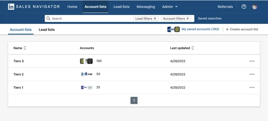 build abm tiers on linkedin sales navigator