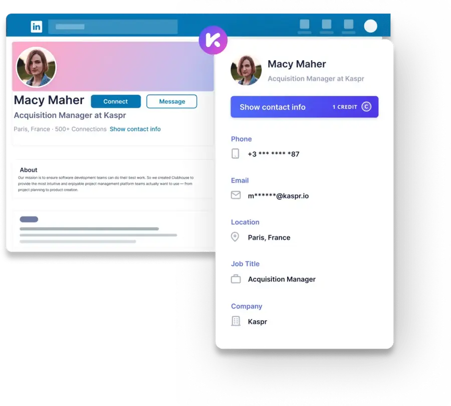 kaspr chrome extension to find data