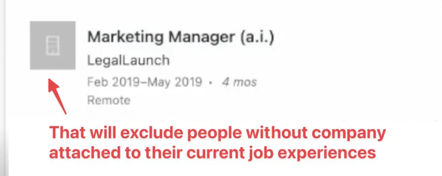 filters exclude people sales navigator search