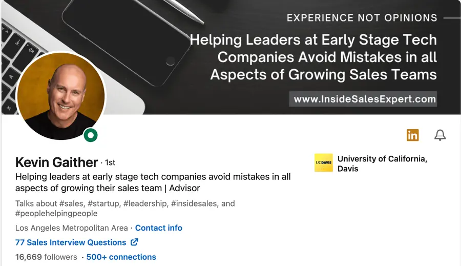 Linkedin headline example helping X do Y to achieve Z