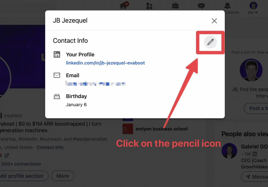 change linkedin url step 2
