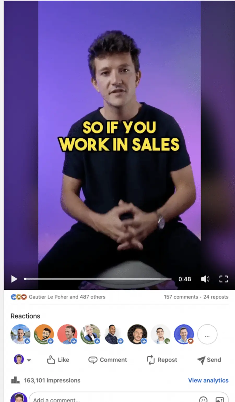 post on linkedin to increase SSI