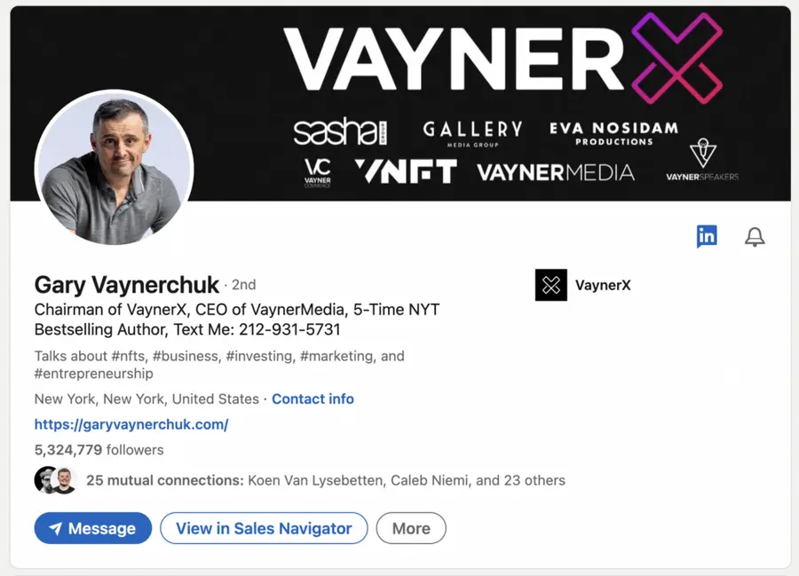 Gary Vaynerchuk influencer su linkedin