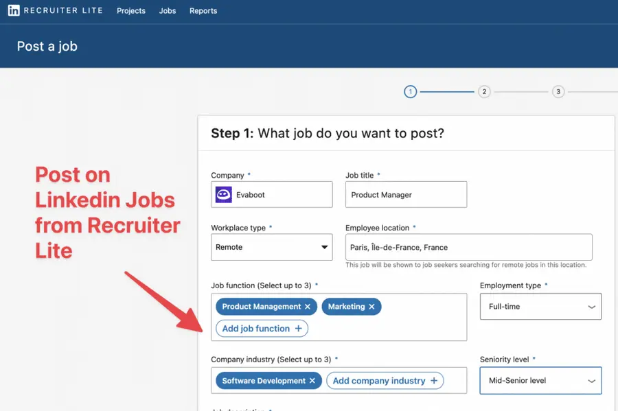 linkedin recruiter lite post job