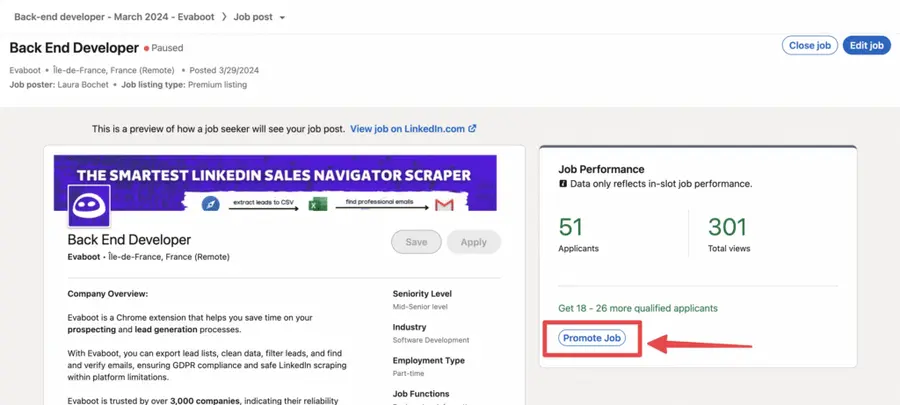 promote job post on linkedin recruiter