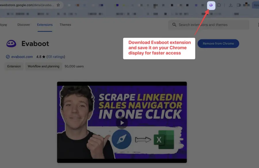 L'extension Chrome d'evaboot est facile et rapide à télécharger et à créer un compte sur