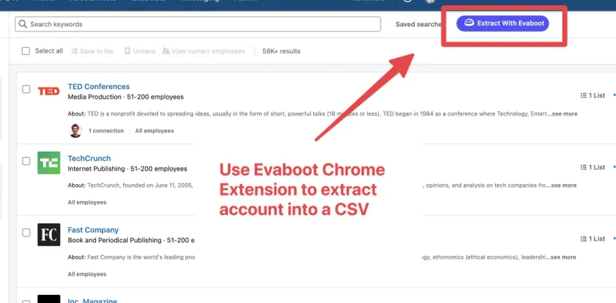 Extract from Linkedin Sales Navigator