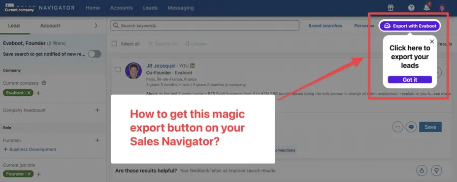 export leads from linkedin sales navigator