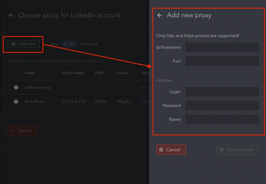 add the proxy into linkedin helper