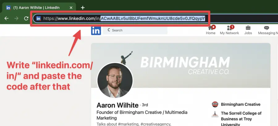 convert sales navigator url code