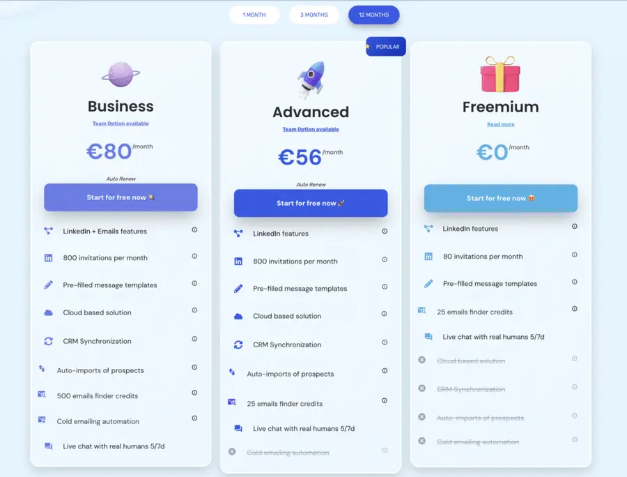 waalaxy pricing plans
