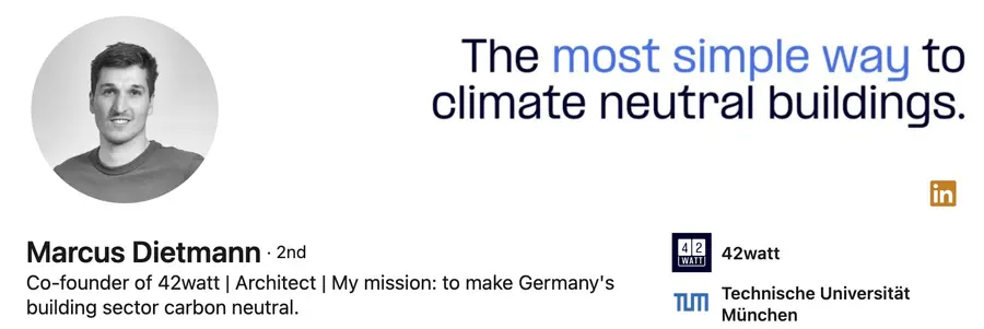 LinkedIn headline example with mission statement