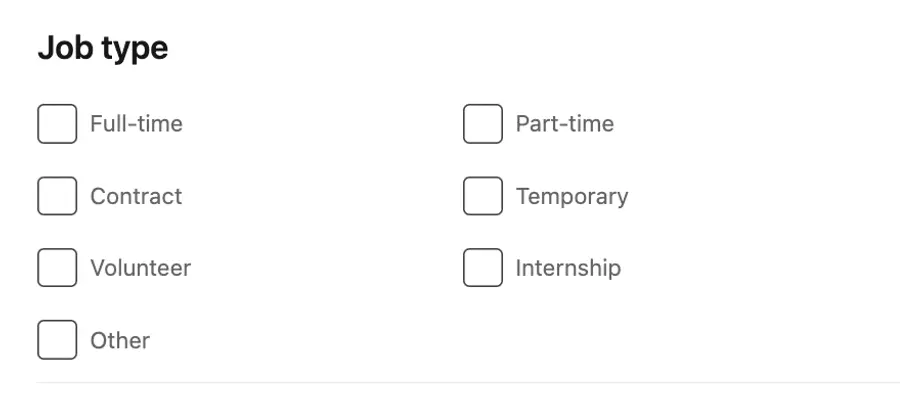 job type linkedin filter