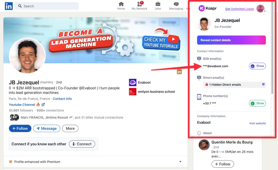 how to find someone's email on linkedin