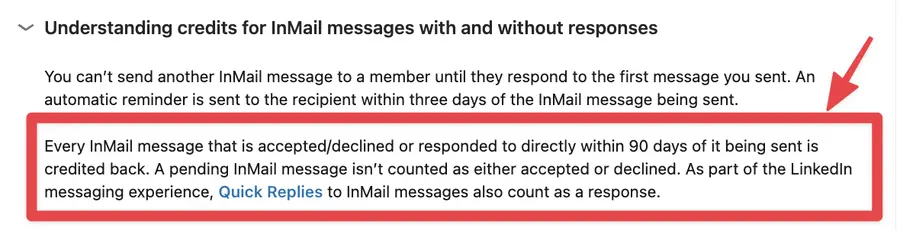 la politique de remboursement des inmails