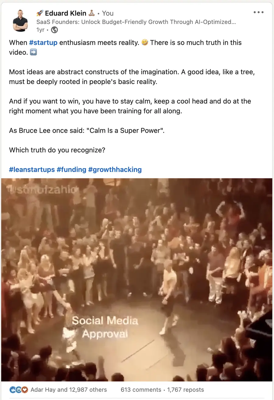 Viral LinkedIn post example