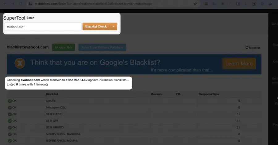 use mxtoolbox to check blacklists of your domain
