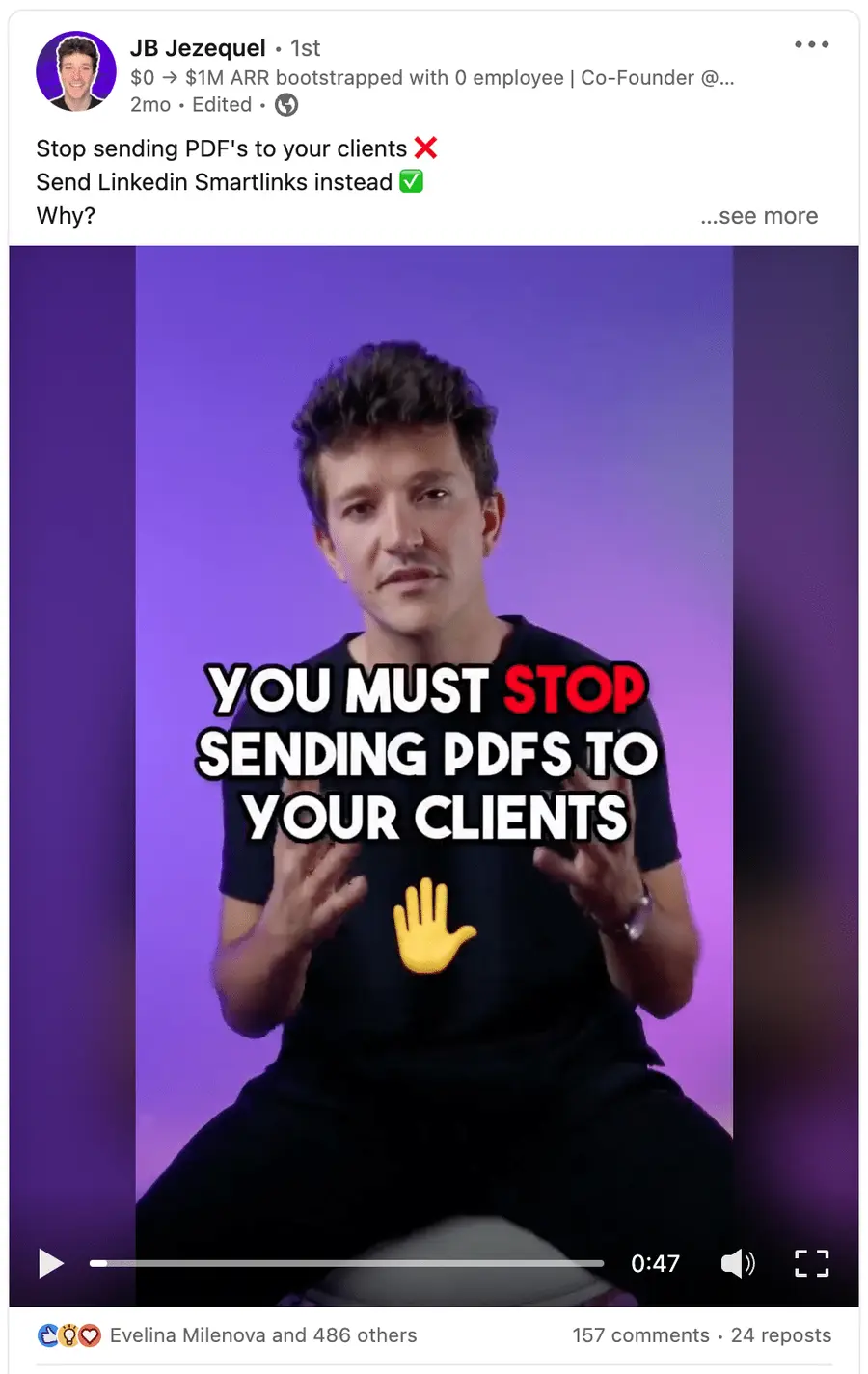 LinkedIn video post example