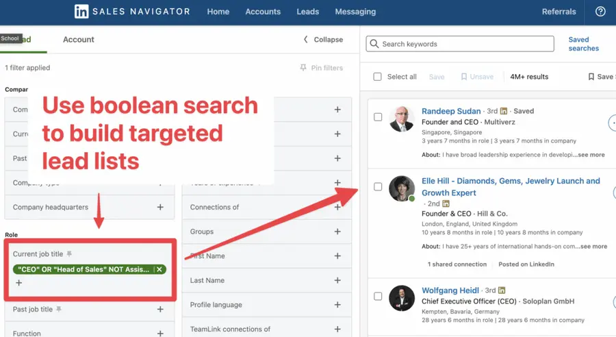 linkedin boolean search