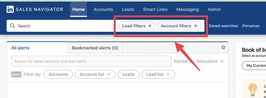start search sales navigator