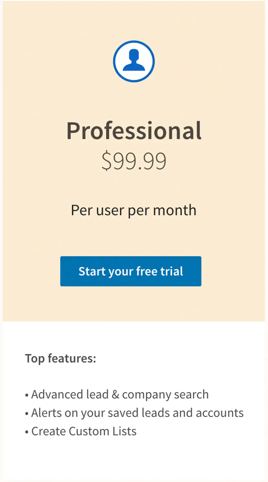 linkedin sales navigator cost professional plan