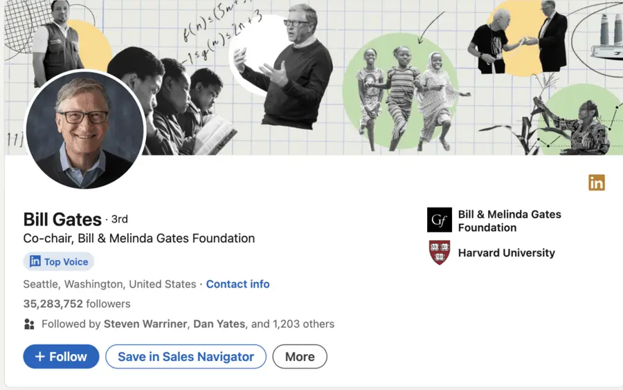 bill gates on linkedin