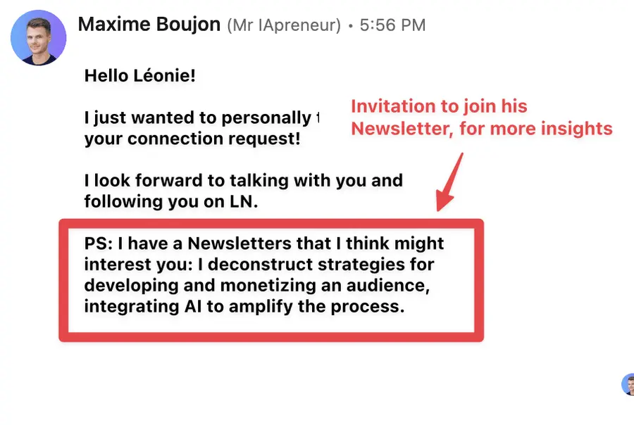 talk about your service as a perfect solution for your connection on linkedin
