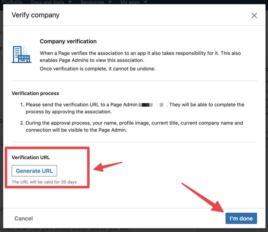 verify your company on linkedin api setup