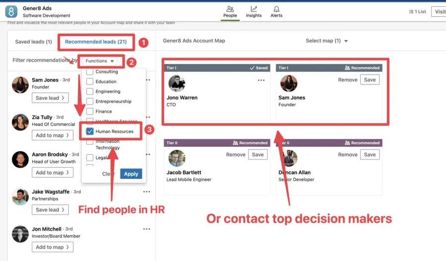 find decision makers linkedin sales navigator