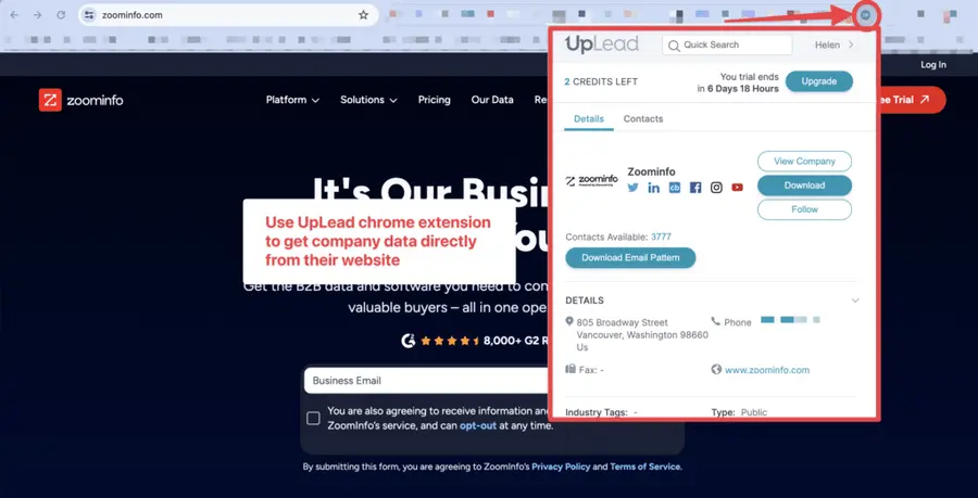 uplead chrome extension